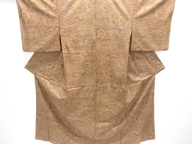 JAPANESE KIMONO / OSHIMA TSUMUGI / FLORAL PLANTS